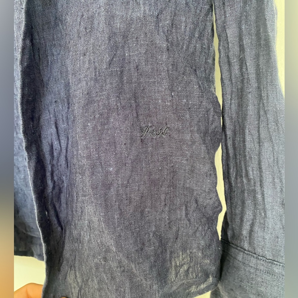 Porter & Ash 100% Linen Button Down Size Small Color Blue - Picture 7 of 7